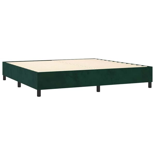 vidaXL Sommier &agrave; lattes de lit et matelas Vert fonc&eacute; 200x200cm Velours