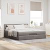 vidaXL Lit ottoman avec matelas et LED Taupe 180x200cm tissu