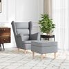 vidaXL Fauteuil avec repose-pied Gris clair Tissu