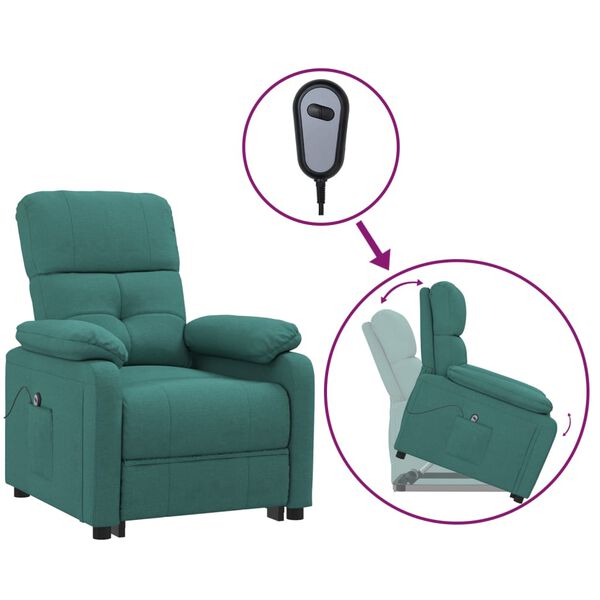 vidaXL Fauteuil Vert fonc&eacute; Tissu
