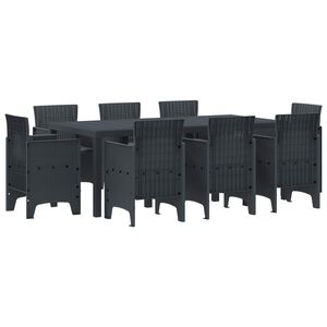 vidaXL Ensemble de salle &agrave; manger pour jardin 9 pcs Anthracite