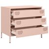 vidaXL Buffet rose 68x39x58,5 cm acier laminé à froid