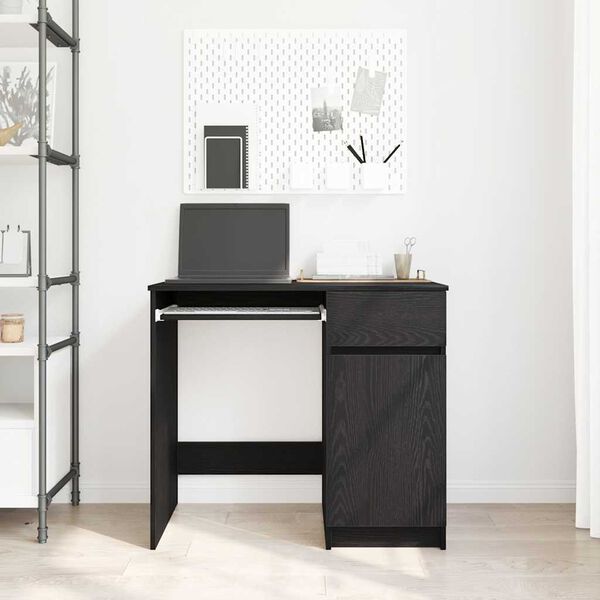 vidaXL Bureau ch&ecirc;ne noir 86x49x76 cm bois d'ing&eacute;nierie