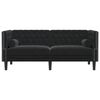vidaXL Canap&eacute; Chesterfield avec traversins 2 places noir velours