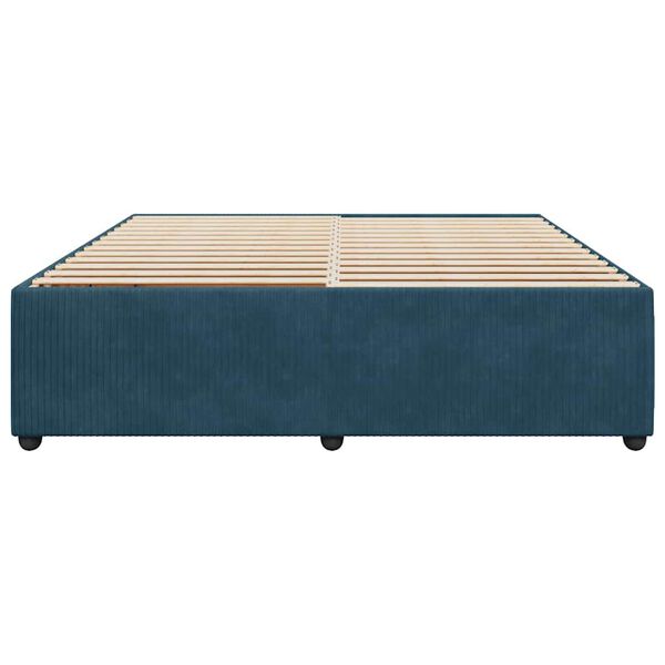 vidaXL Cadre de lit sans matelas bleu 180x200 cm velours
