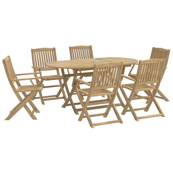 vidaXL Ensemble &agrave; manger de jardin 7 pcs Bois d'acacia solide