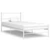 vidaXL Cadre de lit sans matelas blanc m&eacute;tal 90x200 cm