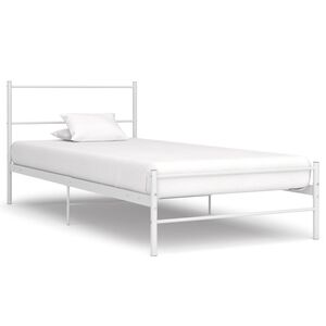 vidaXL Cadre de lit sans matelas blanc m&eacute;tal 90x200 cm