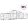 vidaXL Paniers &agrave; gabions arqu&eacute;s 15 pcs 200x50x40/60 cm fer galvanis&eacute;