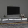 vidaXL Meuble TV avec lumières LED Sonoma gris 240x35x40 cm