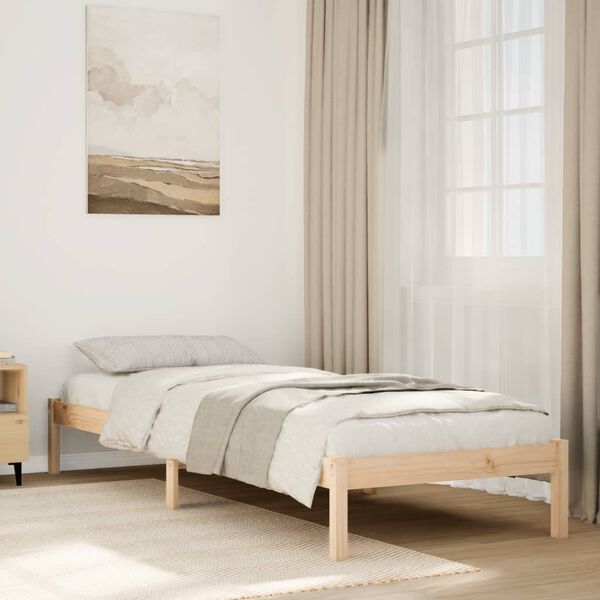 vidaXL Cadre de lit extra long sans matelas 80x220 cm bois massif pin