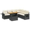 vidaXL Salon de jardin 7 pcs avec coussins noir r&eacute;sine tress&eacute;e