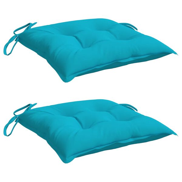 vidaXL Coussins de chaise lot de 2 turquoise 40x40x7 cm tissu