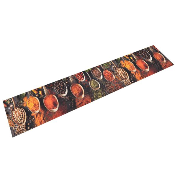 vidaXL Tapis de cuisine lavable impression cuill&egrave;re &eacute;pices 60x300 cm