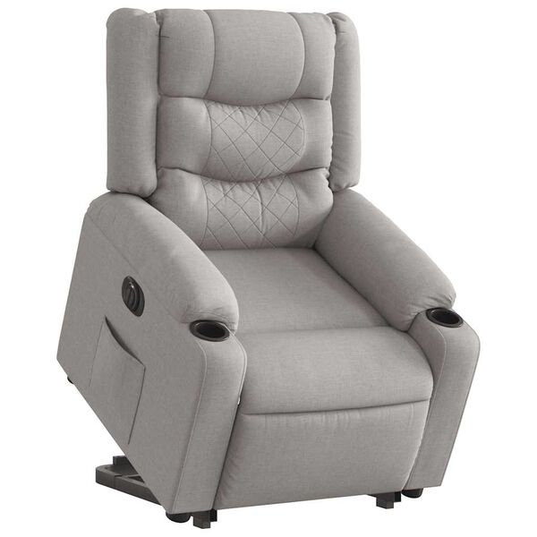 vidaXL Fauteuil inclinable &eacute;lectrique gris nuage tissu
