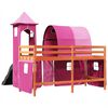vidaXL Lit mezzanine enfants avec tour rose 80x200cm bois pin massif