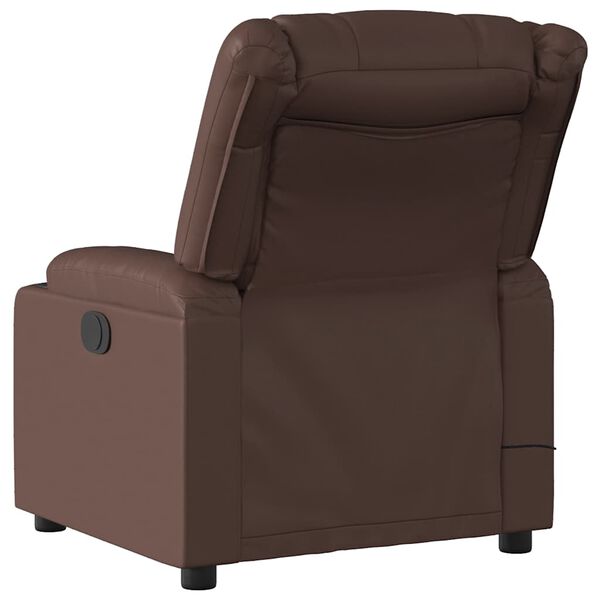 vidaXL Fauteuil de massage inclinable Marron Similicuir