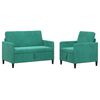 vidaXL Canap&eacute; avec rangement 2 pc Turquoise Polyester