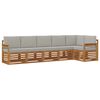 vidaXL Ensemble de canap&eacute;s d'ext&eacute;rieur 6 pc Gris Naturel et Clair