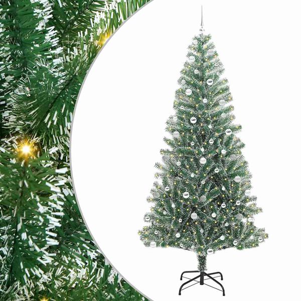 vidaXL Arbre de No&euml;l artificiel floconn&eacute; de neige avec lumi&egrave;re LED