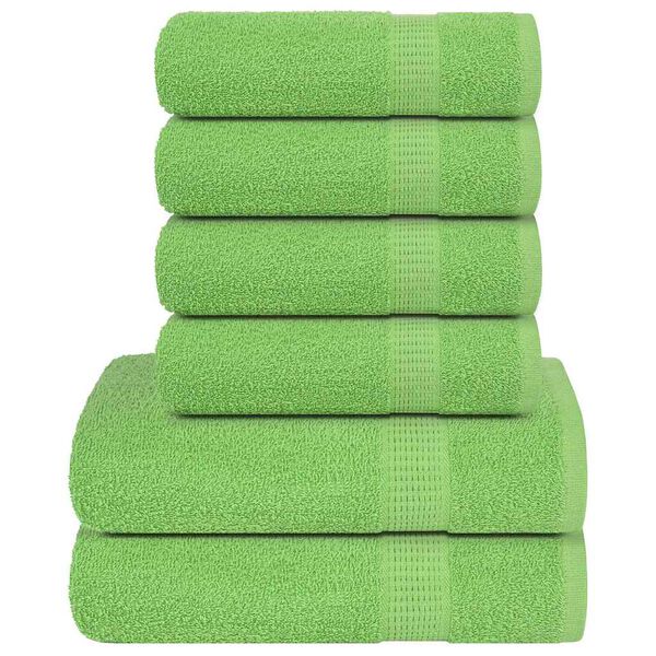 vidaXL Ensemble de serviettes 6 pcs FROGN vert pomme 100% coton