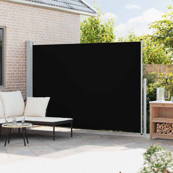 vidaXL Auvent lat&eacute;ral r&eacute;tractable de patio 200x300 cm Noir