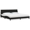 vidaXL Lit avec matelas Hanko noir 200x200 cm tissu