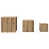 vidaXL Tables d'appoint 3 pcs vieux bois bois d'ing&eacute;nierie
