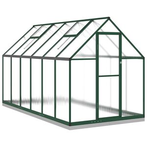 vidaXL Serre avec cadre de base vert 334x169x202 cm aluminium
