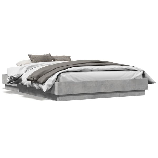 vidaXL Cadre de lit sans matelas gris b&eacute;ton 140x190 cm