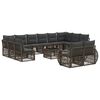 vidaXL Ensemble de canap&eacute; de jardin 13 pc Gris et Gris fonc&eacute; polyrotin