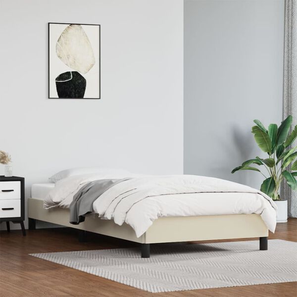 vidaXL Cadre de lit sans matelas crème 90x200 cm similicuir