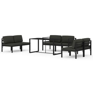 vidaXL Salon de jardin 7 pcs avec coussins Aluminium Anthracite