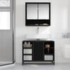 vidaXL Ensemble de mobilier de salle de bain 2 pcs Ch&ecirc;ne noir