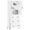 vidaXL Buffet haut Blanc 69,5x34x180 cm Bois d'ing&eacute;nierie