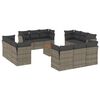 vidaXL Salon de jardin avec coussins 13 pcs gris r&eacute;sine tress&eacute;e