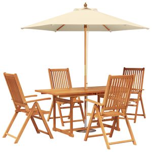 vidaXL Ensemble de salle &agrave; manger d'ext&eacute;rieur avec parasol 6 pc