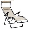 vidaXL Chaise pliable de terrasse Textil&egrave;ne Cr&egrave;me