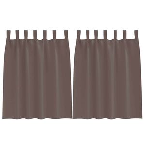 vidaXL Rideaux occultants avec anneaux 2 pc Marron fonc&eacute; 140 x 140 cm