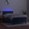 vidaXL Sommier &agrave; lattes de lit avec matelas et LED Bleu fonc&eacute; 80x200cm