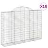 vidaXL Paniers &agrave; gabions arqu&eacute;s 15 pcs 200x30x140/160 cm Fer galvanis&eacute;