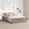 vidaXL Cadre de lit avec matelas avec matelas 2 pcs Tan PVC