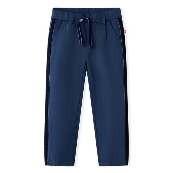 Pantalons pour enfants avec bordures noires bleu marine 104