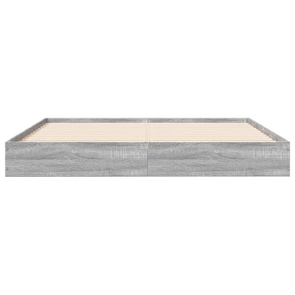 vidaXL Cadre de lit sans matelas sonoma gris 135x190 cm