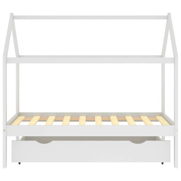 vidaXL Cadre de lit enfant avec tiroir blanc bois pin massif 80x160 cm