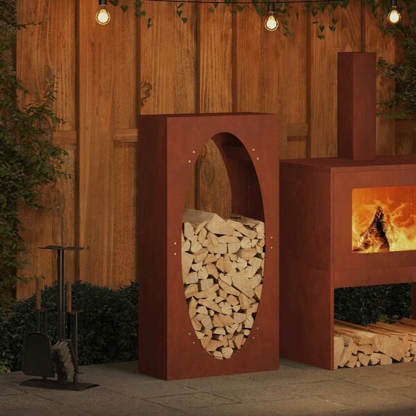 VidaXL &Eacute;tag&egrave;re &agrave; bois 50x23x100 cm acier r&eacute;sistant aux intemp&eacute;ries