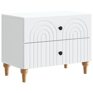 vidaXL Cabinet de chevet Blanc 62 x 34,5 x 48 cm Bois d'ing&eacute;nierie