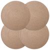vidaXL Placemets en jute 4 pcs Naturel &Oslash; 30 cm 100 % jute Tossa