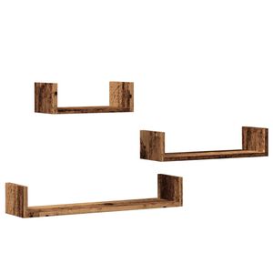 vidaXL &Eacute;tag&egrave;res murales 3 pcs vieux bois bois d'ing&eacute;nierie