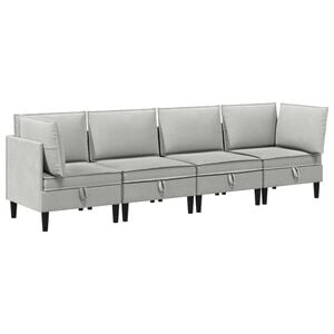 vidaXL Ensemble de meubles pour le salon 4 pc Gris clair Tissu